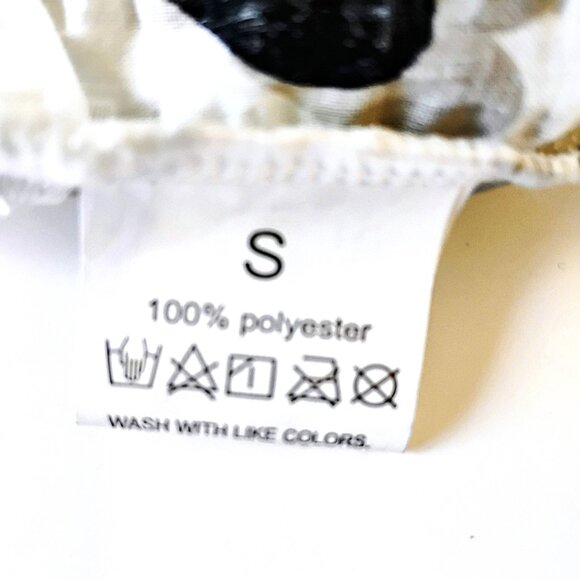 Black, White and Beige Dog Dress with Hearts, Size Small - Picture 3 of 6